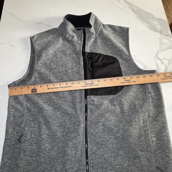 Lands End Mens Lot of 2 Fleece Vests Full Zip With 3 Zip Pockets Gray Green Sz L - Picture 6 of 16
